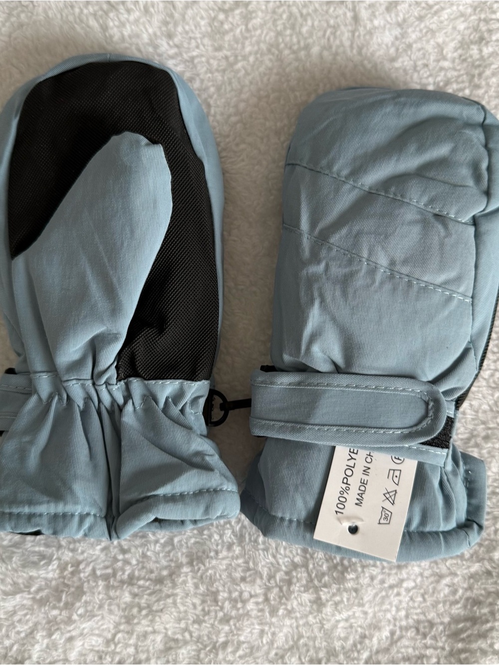 Amazon Kids Light Blue Mittens with Black Palm